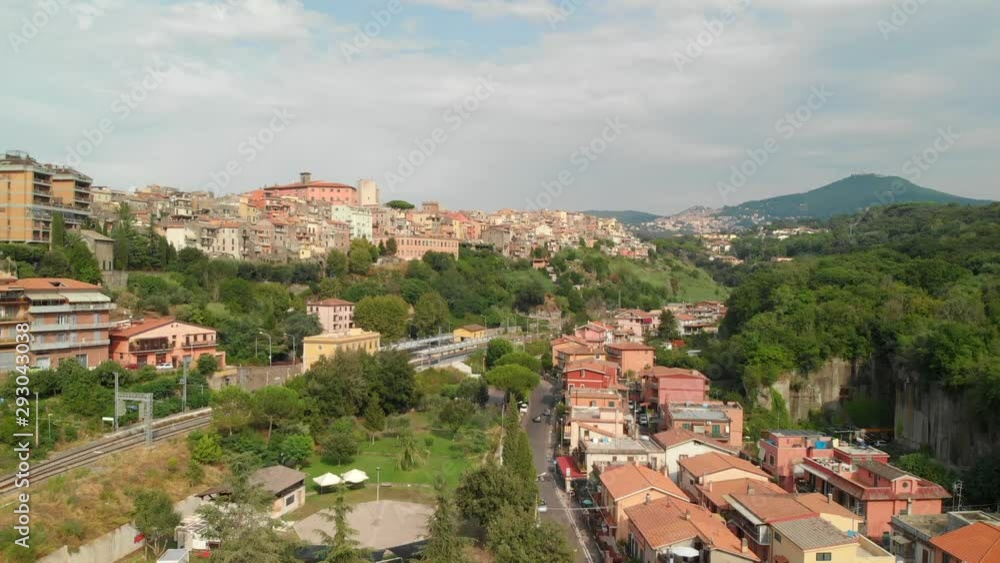 AERIAL: Drone rises above Marino, an Italian small and remote town in the province of Rome AERIAL: Drone rises above Marino, an Italian small and remote town in the province of Rome