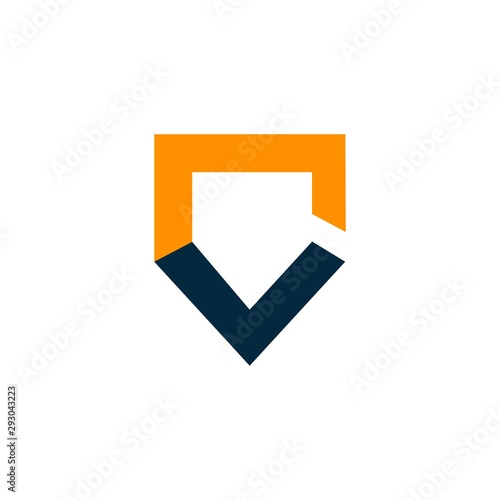 Letter VC Shield Minimalist Modern Icon Logo Design Template Element Vector