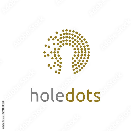 Keyhole with polka dots pattern halftone for private account data logo design