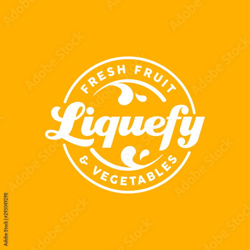 Fruit Juice Fresh Juicy Liquid Syrup sticker emblem logo design