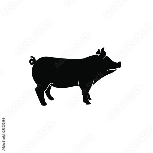  pig logo icon silhouette vector