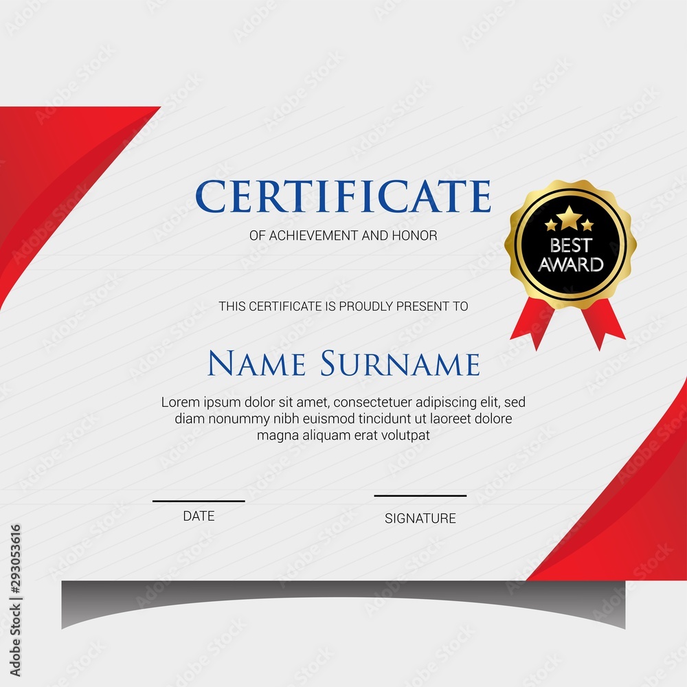 Obraz premium certificate template design with best award symbol