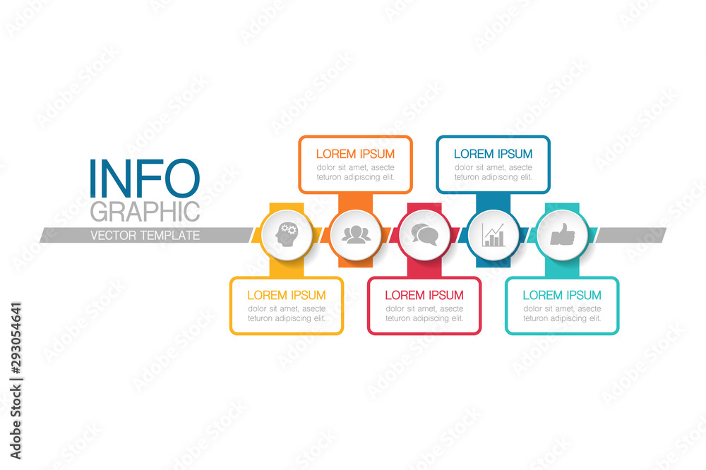 Vector iInfographic template for business, presentations, web design, 5 options. Vector iInfographic template for business, presentations, web design, 5 options.