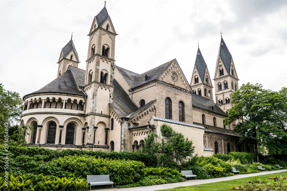 Naklejka premium The Basilica of St. Castor oldest church in Koblenz German state of Rhineland Palatinate, close to the Deutsches Eck.