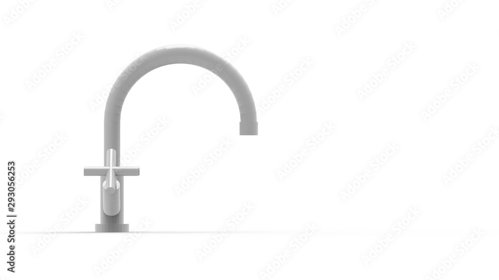 3d rendering of a water tap isolated in white studio background 3d rendering of a water tap isolated in white studio background