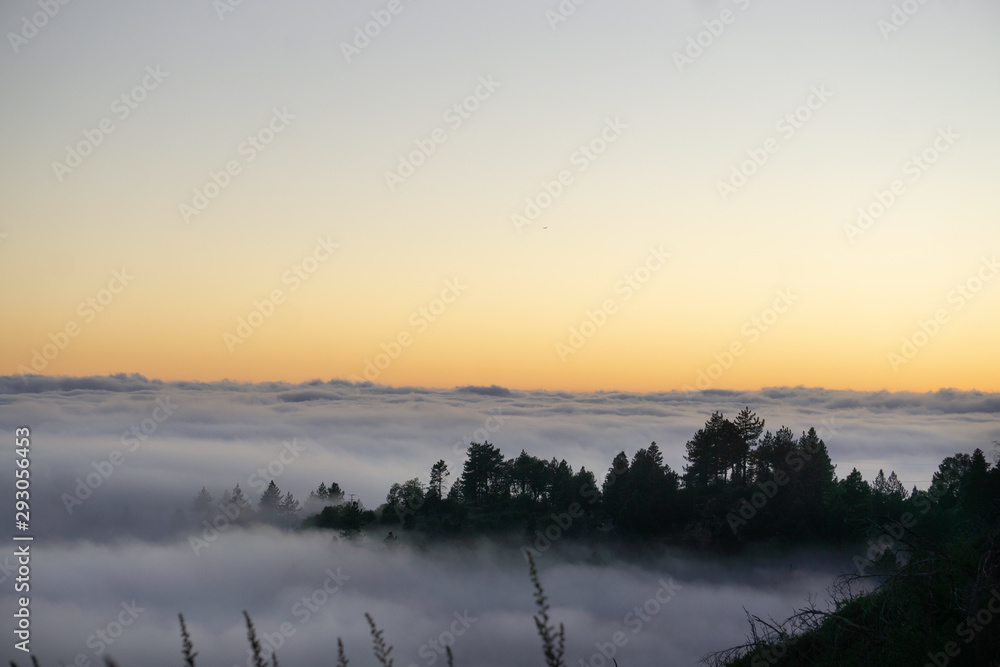 top of the mountain with clouds 