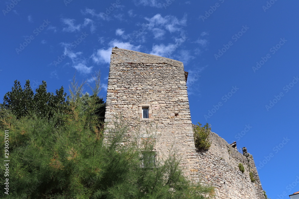 Vestiges du château médiéval et du donjon du village de Saint Germain au Mont d'Or - France