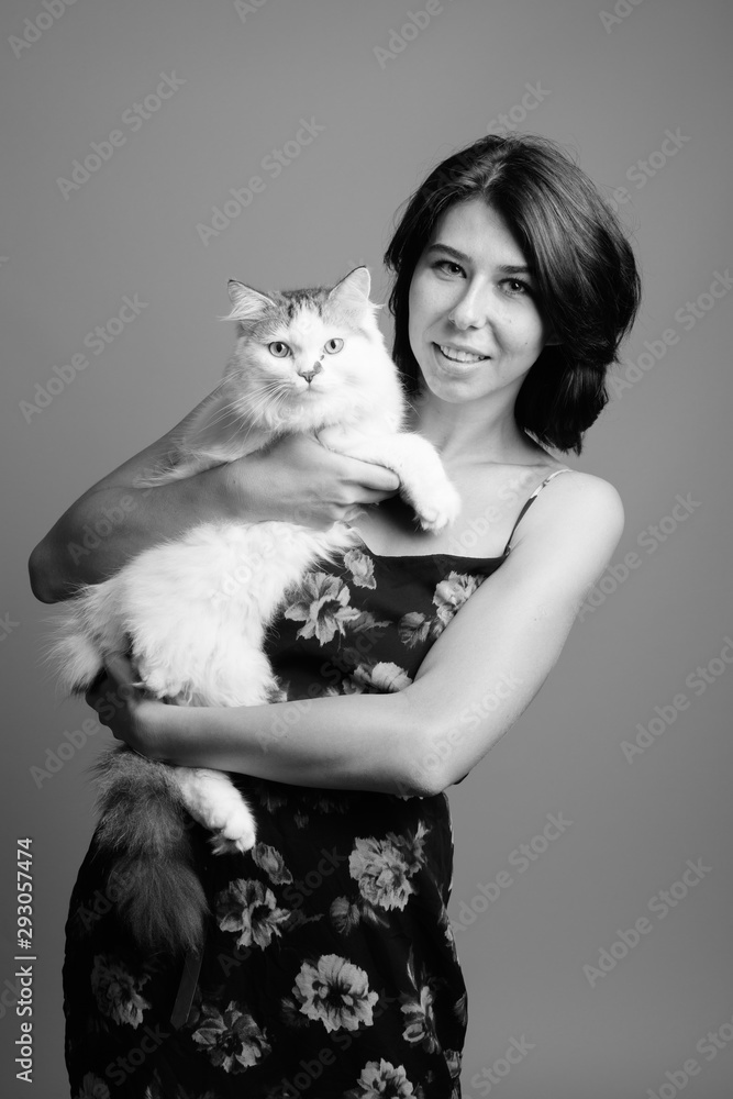 Portrait of young beautiful woman shot in black and white Portrait of young beautiful woman shot in black and white