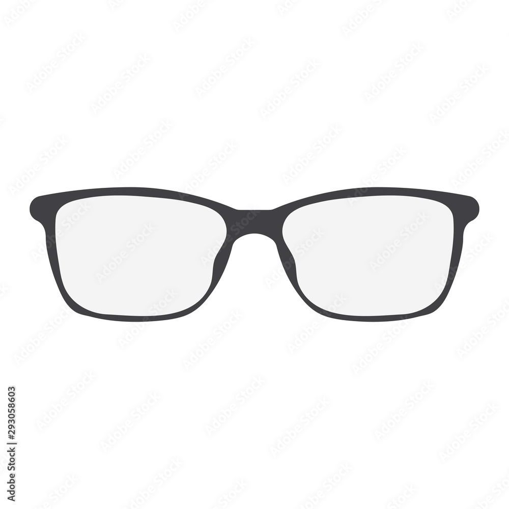 Glasses icon. Eyeglasses symbol. Signs isolated on white background. Accessory pictogram in flat design. Vector illustration Glasses icon. Eyeglasses symbol. Signs isolated on white background. Accessory pictogram in flat design. Vector illustration