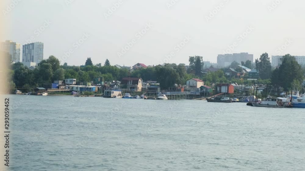 Pier With Ships And Yachts On The Background Of city. Pier With Ships And Yachts On The Background Of city.