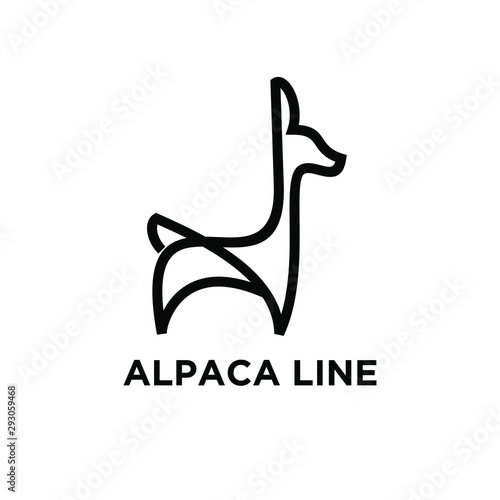 alpaca line modern logo icon design vector illustration