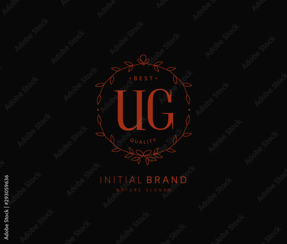 U G UG Beauty vector initial logo, handwriting logo of initial signature, wedding, fashion, jewerly, boutique, floral and botanical with creative template for any company or business. U G UG Beauty vector initial logo, handwriting logo of initial signature, wedding, fashion, jewerly, boutique, floral and botanical with creative template for any company or business.