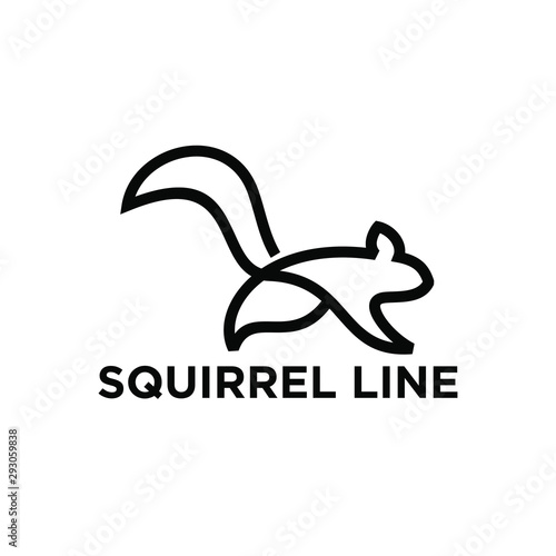 squirrel line modern logo icon design vector illustration