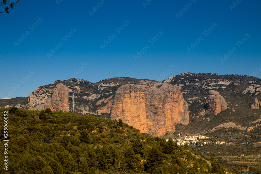 landscape of mountains and blue sky
