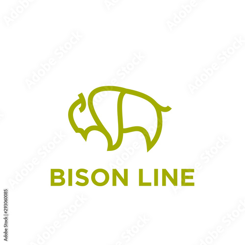 bison line unique animal logo icon designs icon vector