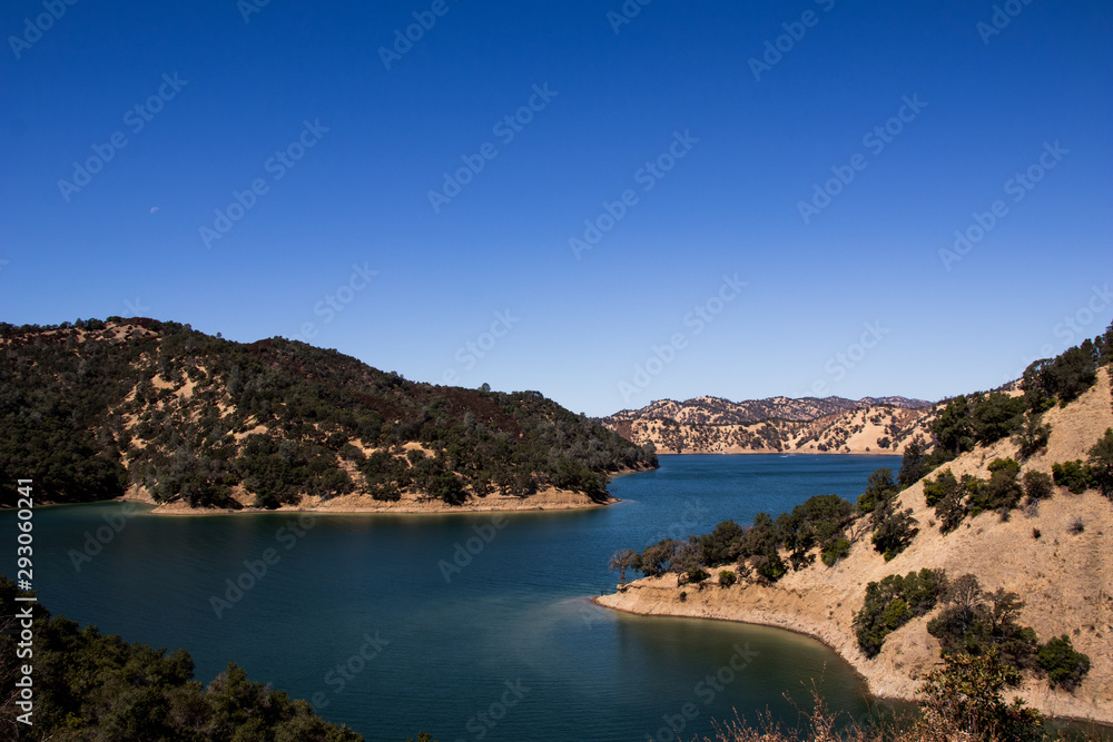 Golden hills in Lake Berryessa Napa County California