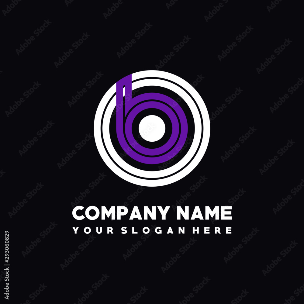initial letter OB logo, round logo white, purple lowercase letters initial letter OB logo, round logo white, purple lowercase letters