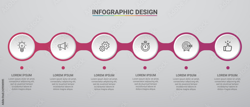 Business data visualization.Steps Process chart. Abstract elements of ...