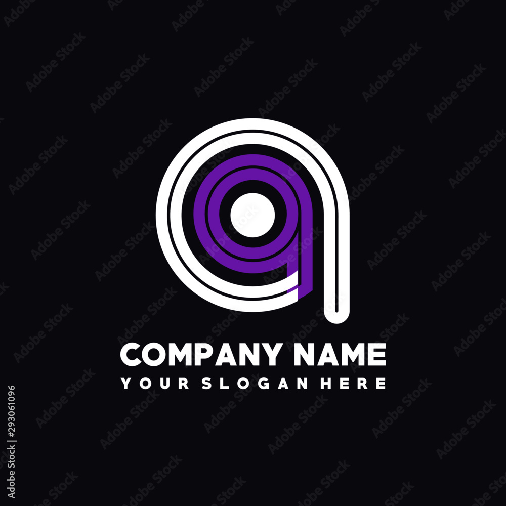 initial letter QA logo, round logo white, purple lowercase letters initial letter QA logo, round logo white, purple lowercase letters
