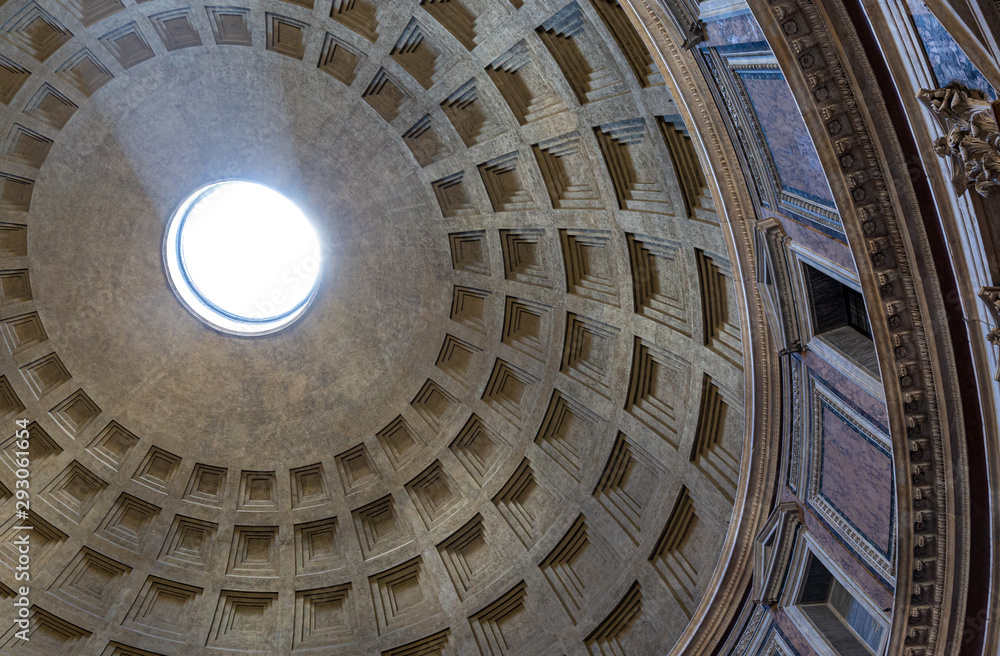 Details from interior of Pantheon in Rome, Italy