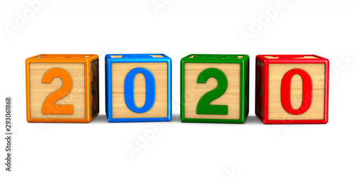 2020 new year. Isolated 3D ...