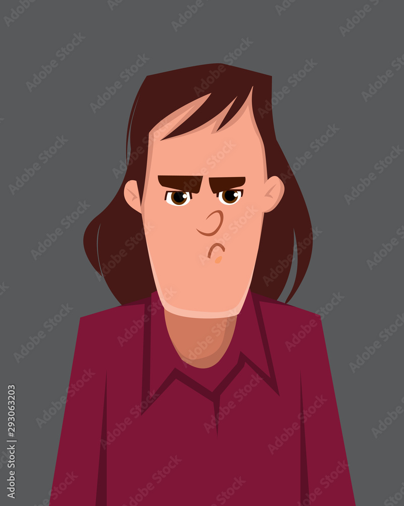 Man anger facial expression vector illustration. Man anger facial expression vector illustration.