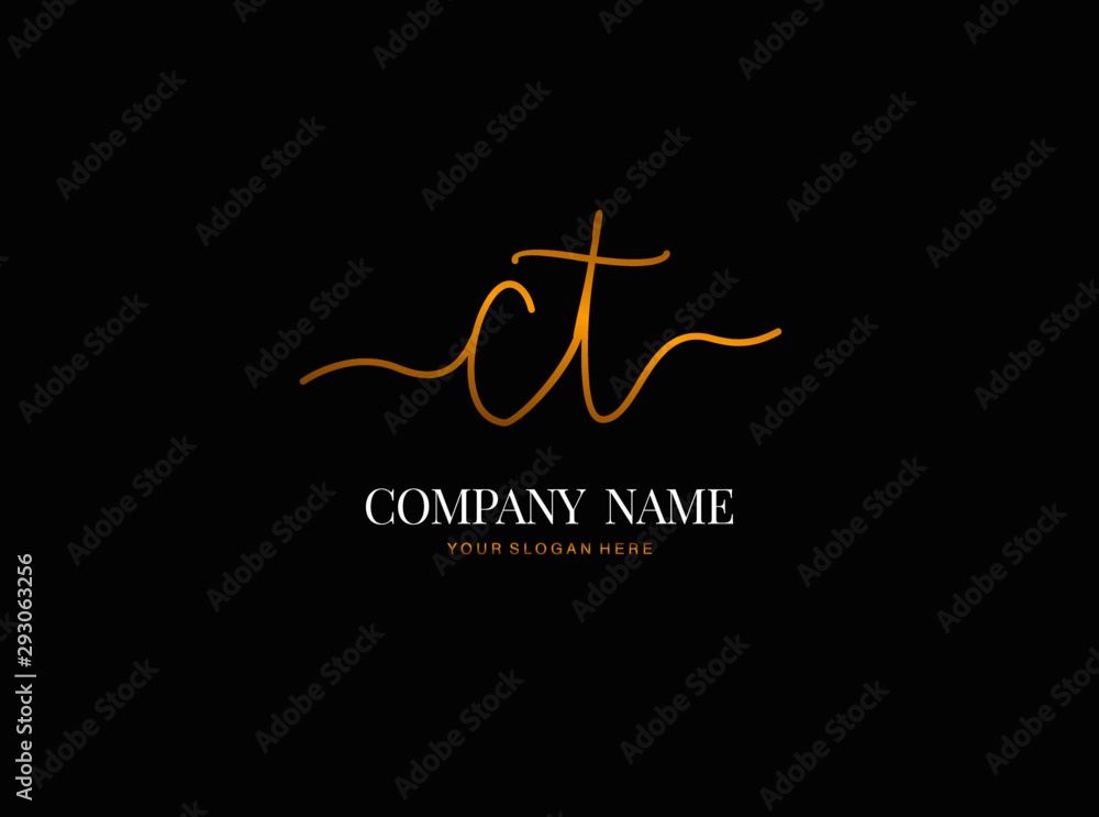 C T CT Initial handwriting logo design with circle. Beautyful design handwritten logo for fashion, team, wedding, luxury logo. C T CT Initial handwriting logo design with circle. Beautyful design handwritten logo for fashion, team, wedding, luxury logo.