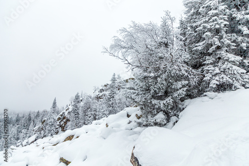 Zimowy krajobraz. Taganay National Park, Czelabińsk, Południowy Ural, Rosja