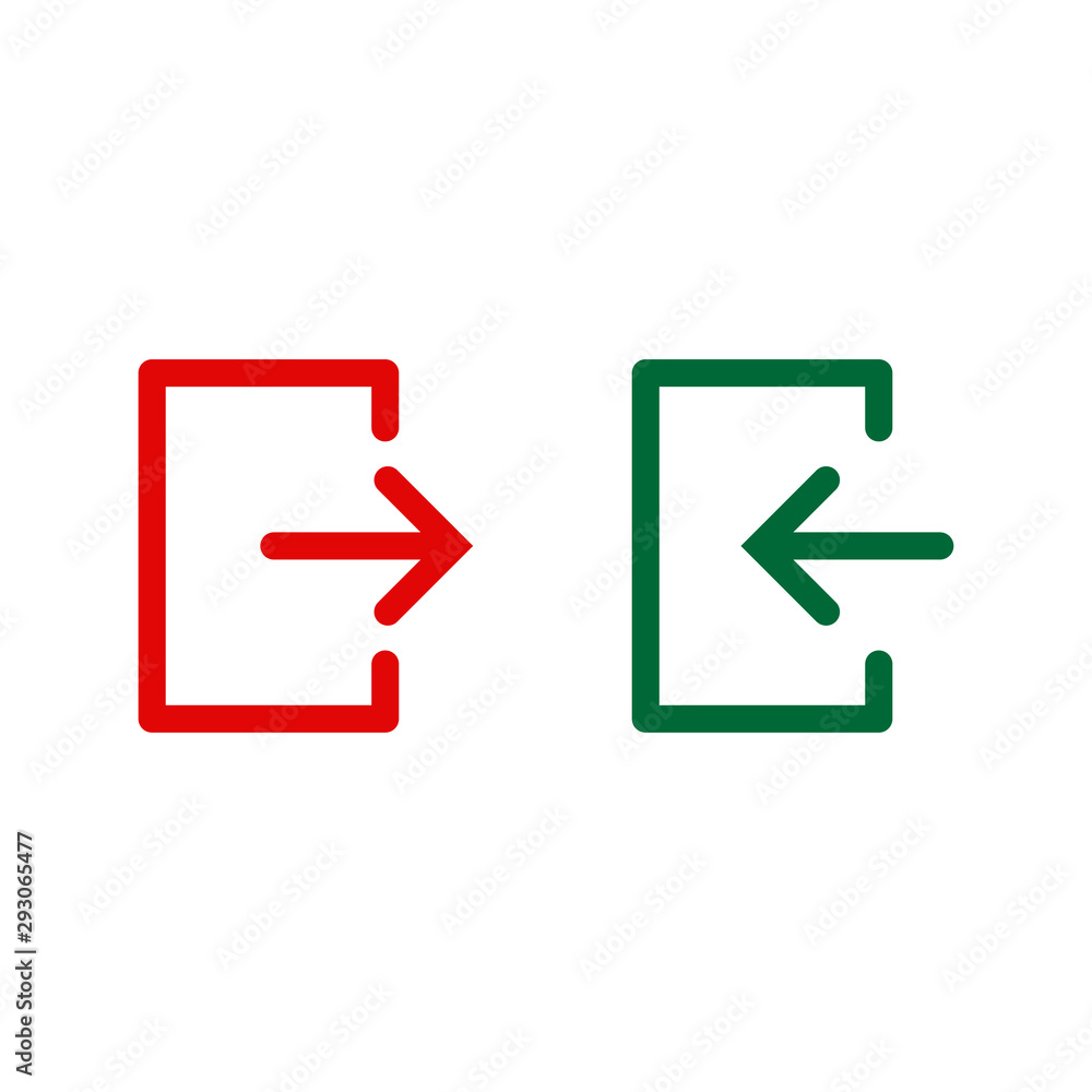 Exit Entry symbol icon vector illustration EPS 10 Exit Entry symbol icon vector illustration EPS 10