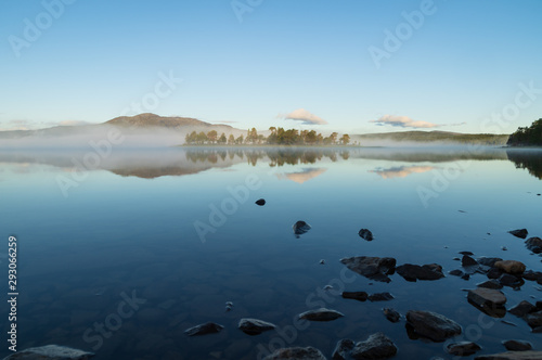 Tranquil dawn at a lake in Jamtland, Sweden.