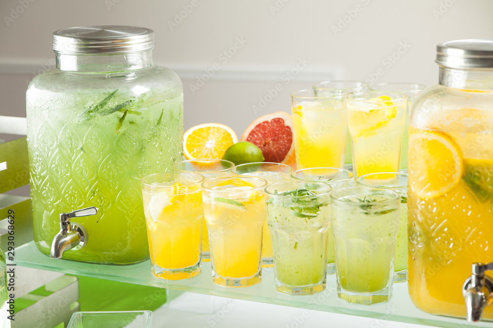 Set of cocktails at the bar, bright colored. Set of cocktails at the bar, bright colored.