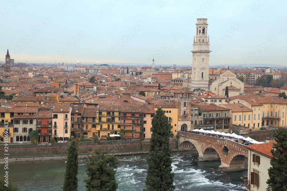  cityscape of Verona and river in Italy