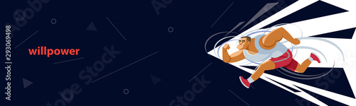 The concept of perseverance. Vector illustration for strength, leadership, success and willpower for web page, banner, presentation, social media, documents, cards, posters. Vector illustration