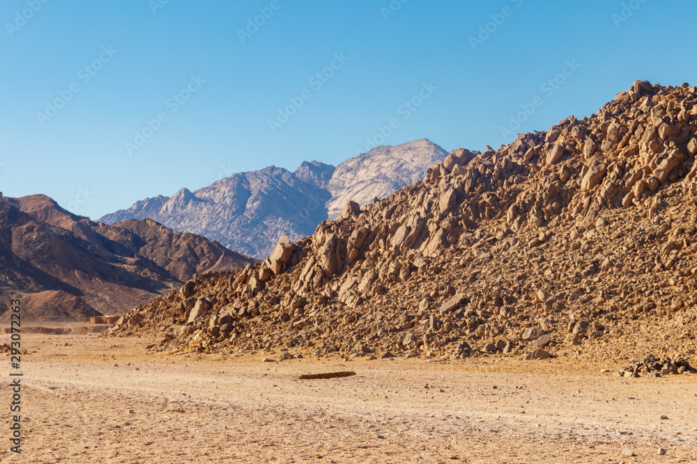 View of Arabian desert and mountain range Red Sea Hills in Egypt View of Arabian desert and mountain range Red Sea Hills in Egypt