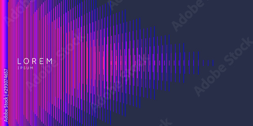 Elegant abstract poster with colorful lines on a dark background.