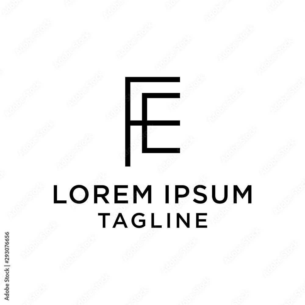 initial letter logo FE, EF logo template