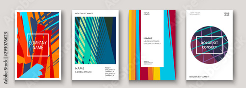 Modern cover collection design. Abstract retro 90s style texture of colorful neon lines. Striped trends background. Future geometric patterns. Design presentations, print, flyer, business cards