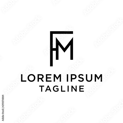 initial letter logo FM, MF logo template