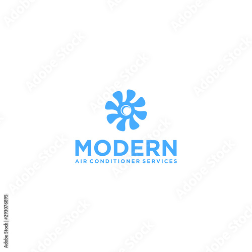 Turbine propeller fan logo modern technology industrial