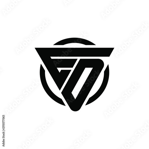 Foto ED, DE Triangle Logo Circle Monogram Design Vector Super Hero Concept