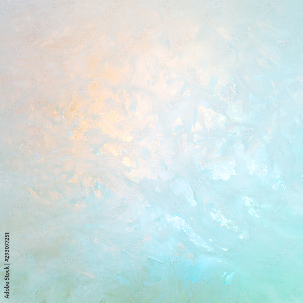 Pastel iridescent ice texture. Holographic colors light - obrazy, fototapety, plakaty 