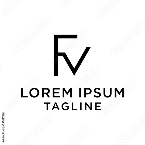 Free Download initial letter logo FV, VF logo template  - GFXLoad