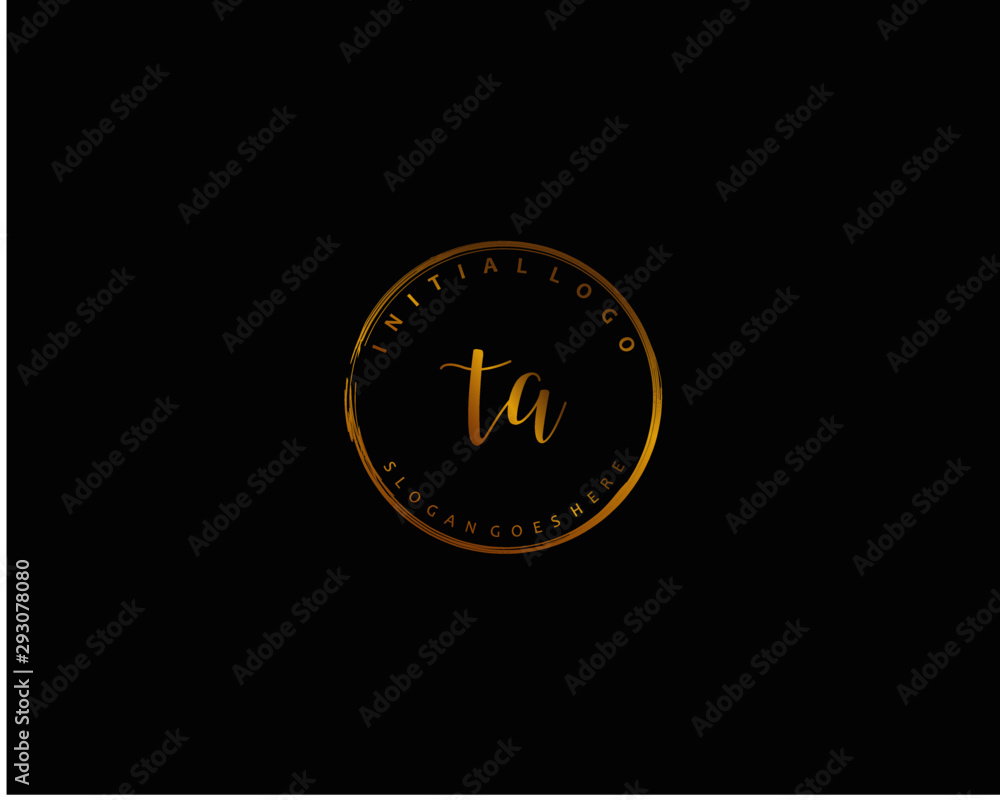 Fototapeta premium TA Initial handwriting logo vector