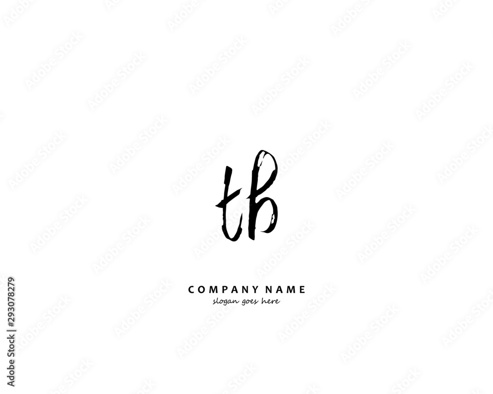 TB Initial handwriting logo vector TB Initial handwriting logo vector