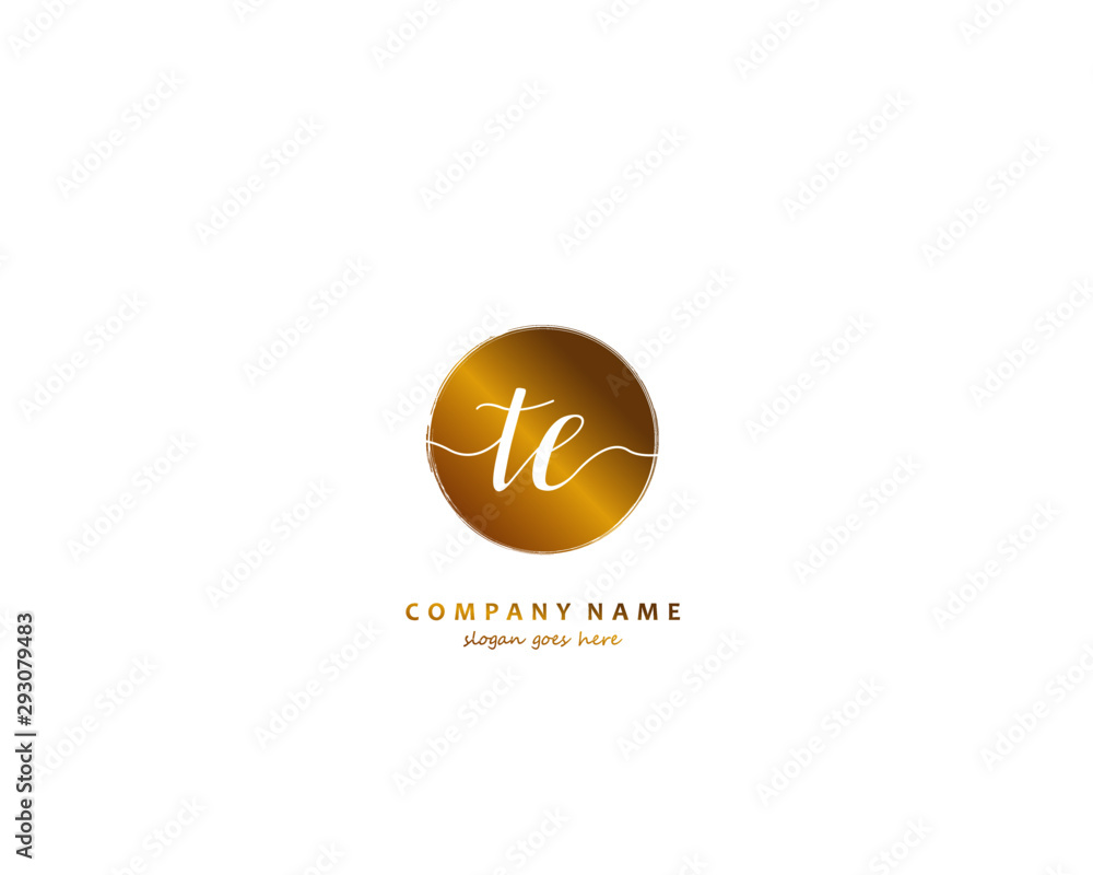 TE Initial handwriting logo vector TE Initial handwriting logo vector