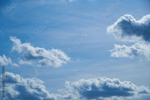 White clouds in blue sky for background