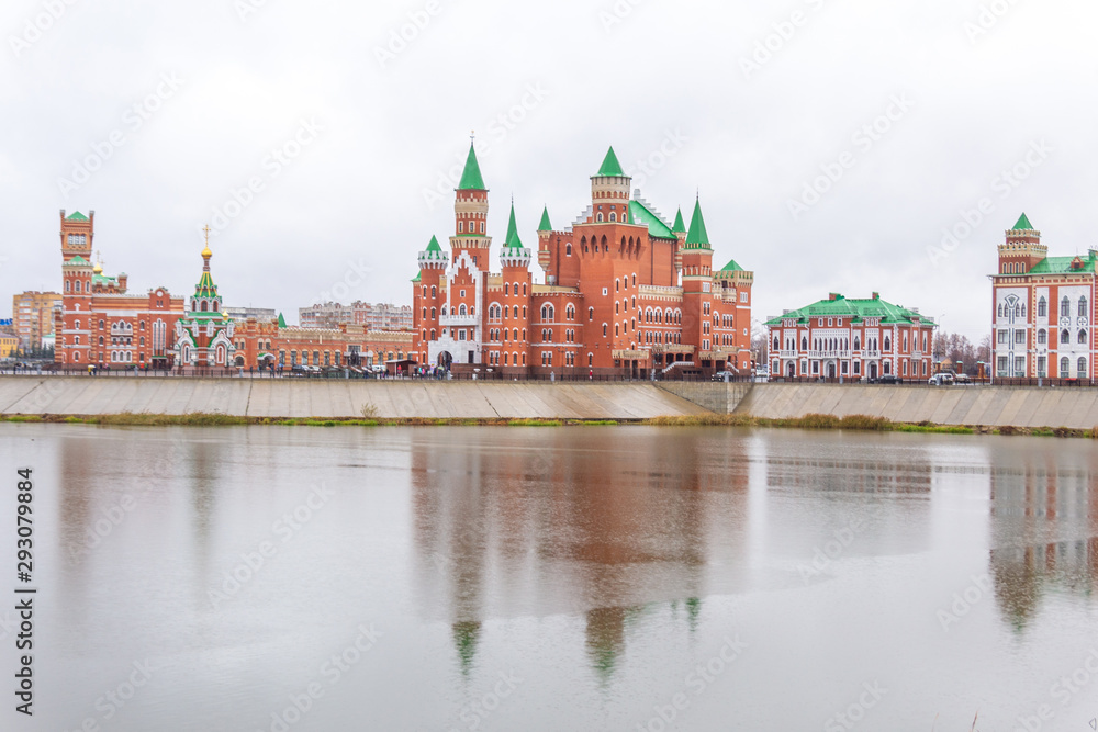 Puppet theatre and Bruges embankment, Yoshkar-Ola city, Mari El Republic, Russia