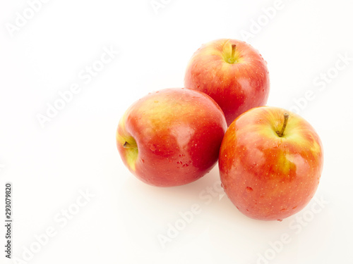 red apples on white background