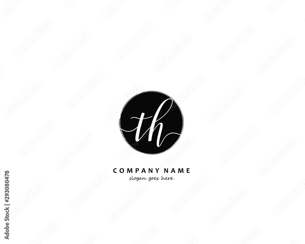 TH Initial handwriting logo vector TH Initial handwriting logo vector
