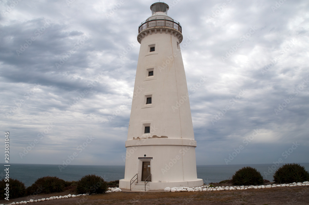 Kangaroo Island Australia, lighthouse at Cape Willoughby with stormy sky
